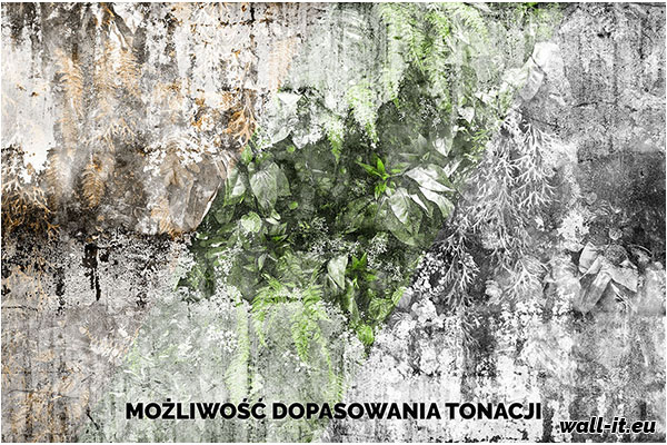 GD83 tapeta z motywem betonu i roslin